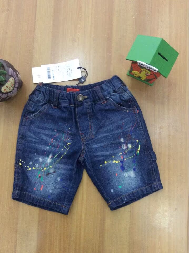 轩宝贝2015新款 夏款 跳格子正品 童装 男童彩色漆点短裤 特价卖