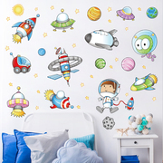 自粘墙纸卡通太空宇航员幼儿园儿童房墙壁贴画客厅卧室教室装饰贴