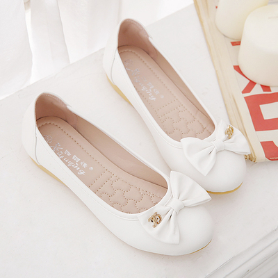 2018春季新款圆头百搭平底单鞋夏蝴蝶结韩版淑女豆豆鞋女春秋社会
