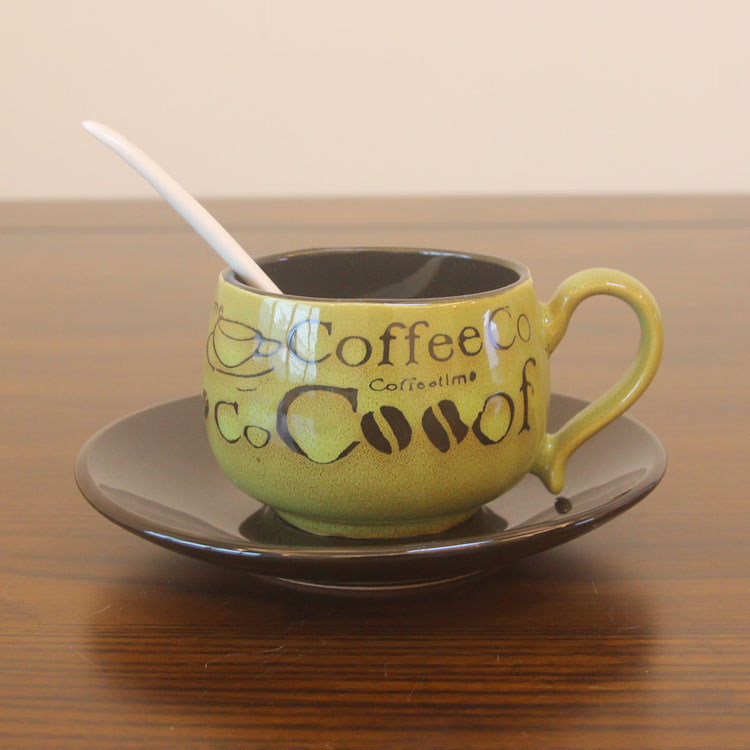 American style Retro Mug ceramics teacup Milk Cup European style Countryside Afternoon Tea ornament Cup with spoonin the Tableware , Coffee , Mug category - from Buy2taobao.com to provide professional Taobao agent buy service