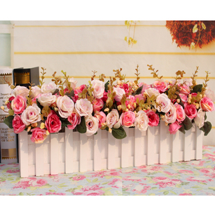 木栅栏套装仿真假花，3050cm多款客厅摆放餐桌，花艺装饰花绢花