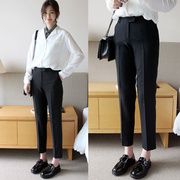 韩版高腰直筒西裤女士正装裤，黑色工作裤子女，职业西装裤工装裤长裤