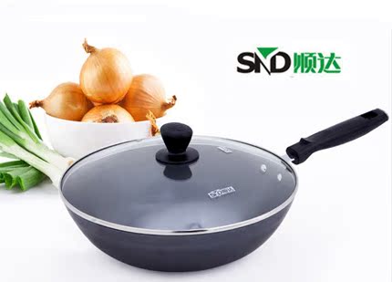 顺达惠家玻璃盖无涂层不锈精铁炒锅熟铁锅不生锈不易粘电磁炉通用在类目 厨房/烹饪用具, 烹饪用具, 锅具/煲/烧水壶, 炒锅中 - 来自Buy2taobao.com提供专业的淘宝代购服务