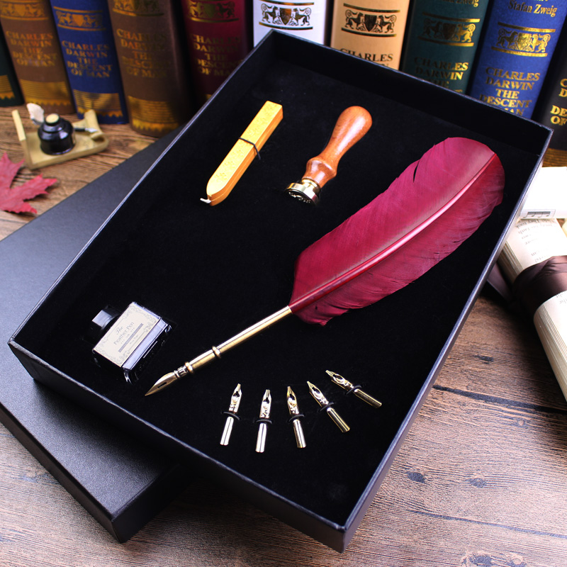 Phoebe plume quality goods Quill European style Retro suit Dip pen Wax seal turkeyin the Electronic Dictionary/Electronic paper book/Stationery , Pens/Writing Tools , Pen category - from Buy2taobao.com to provide professional Taobao agent buy service