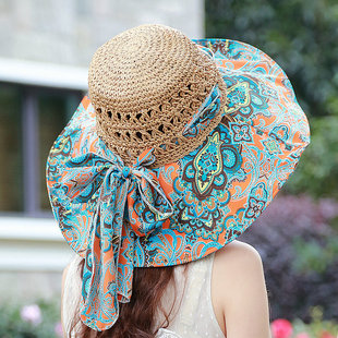 帽子女士韩版夏天防晒太阳帽，防紫外线遮阳帽沙滩，帽折叠防晒帽草帽