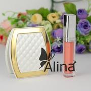 Alina品牌高档化妆镜镶水晶双面便携小镜子情人节 母亲节礼物