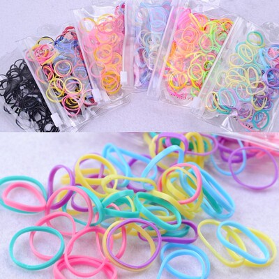 彩色强拉不断加厚小号橡皮筋韩国儿童发圈黑色发绳盘发宝宝绑头发
