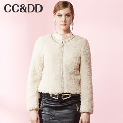 CCDD2014冬装正品新款女装 优雅小香风短打外套 长毛呢大衣