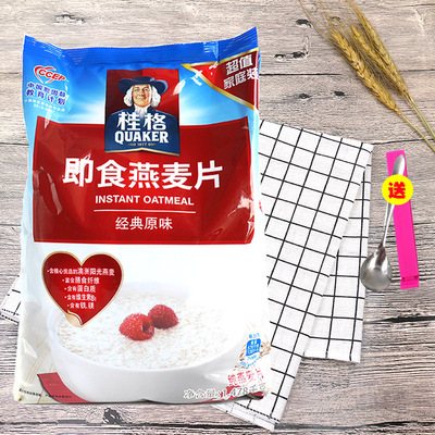桂格即食燕麦片袋装1478克经典原味谷物营养早餐冲饮免煮麦片