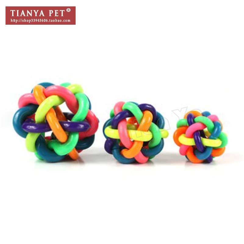 TIANYA七彩铃铛球 狗狗彩色塑料编织球 橡胶 宠物泰迪贵宾玩具在类目 宠物/宠物食品及用品, 猫/狗玩具, 橡胶球/球形玩具中 - 来自Buy2taobao.com提供专业的淘宝代购服务