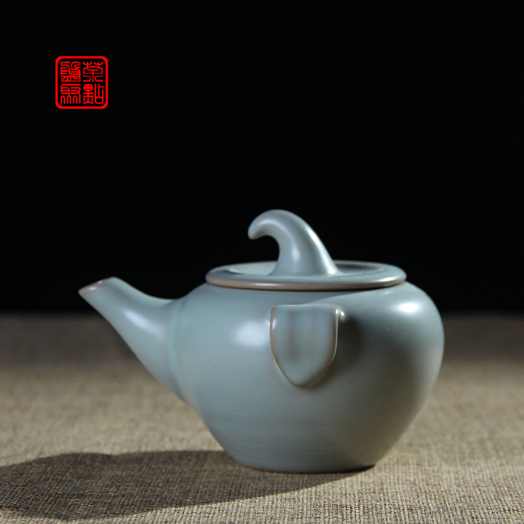 盘茶聚点茶具 茶壶 汝窑福耳手抓精品特惠功夫泡茶壶开片茶具茶杯