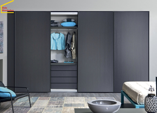 定制现代简约推拉门衣橱移门大板式木质组装e0级北欧卧室衣柜