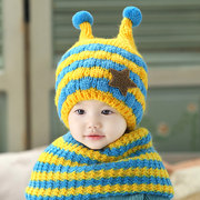 婴儿毛线帽子儿童帽子宝宝帽子，秋冬季套头帽加绒保暖帽子0-1-3岁