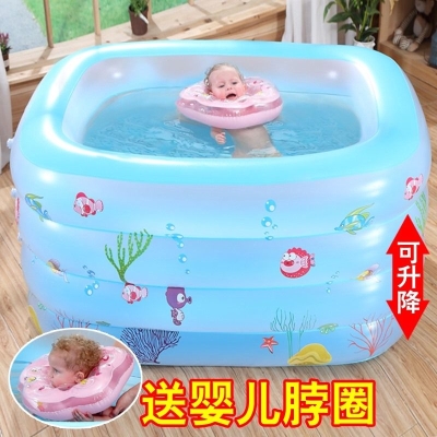 儿童充气游泳池小型m浴室庭院长方形池子可折叠彩色戏水池在家女