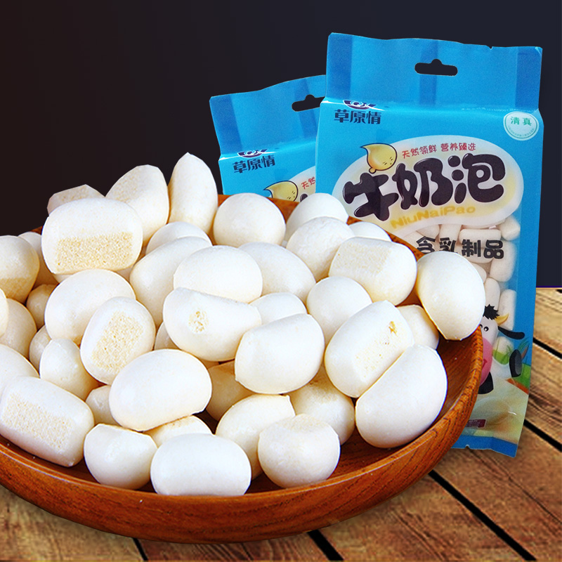 Prairie Love Milk foam 100g Bagged Crispy Original flavor Milk bread Bubble Inner Mongolia specialty leisure time snacksin the Snacks/Nuts/Specialty , Cheese/Dairy/, Inner Mongolia cheese category - from Buy2taobao.com to provide professional Taobao agent buy service