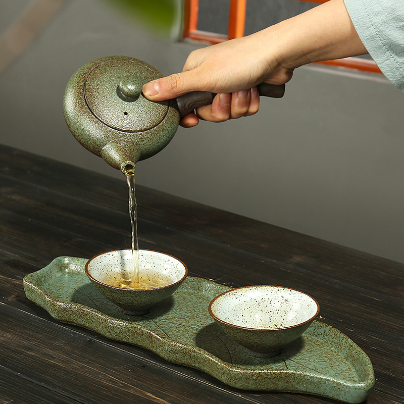 龙浔日式简约侧把快客杯一壶二杯粗陶瓷旅行功夫茶具套装茶盘家用|msdalam kategori pinggan mangkuk, set teh, Kung Fu teh - dari Buy2taobao.com untuk memberikan perkhidmatan ejen Taobao profesional membeli