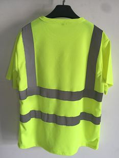反光t恤夏季男女管理人员，荧光衣道路安全工作服，环卫服翻领衫