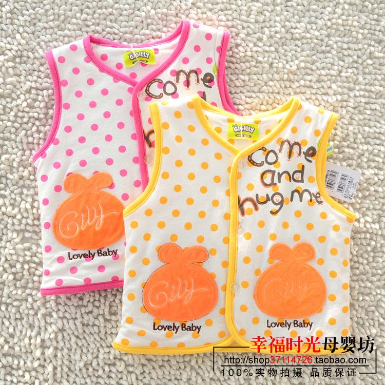 spring and autumn Girls Female baby pure cotton keep warm Vest baby Cotton clip Vest Newborn Padded vest waistcoatin the Children/Baby/Family fitted , Vest category - from Buy2taobao.com to provide professional Taobao agent buy service