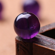 diy水晶配件5a级乌拉圭天然深紫水晶散珠子，紫晶散珠圆珠半成品