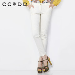 预售CCDD2015春装专柜正品新款女长裤 荧光色蕾丝弹力低腰铅笔裤