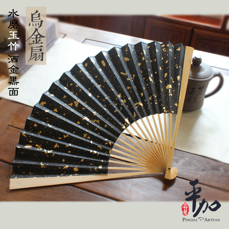 文玩折扇平加扇艺 水磨玉竹乌金扇洒金黑折扇扇子/扇骨 95寸包邮|ruв категории начало ежедневно, вентилятор/мини - вентилятор/аксессуары/лед колодка/лед штукатурка, веер - от Buy2taobao.com для оказания профессиональной услуги покупки агента Taobao