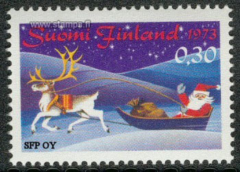 芬兰全新圣诞主题1973年马克时代邮票  低价绝版收藏