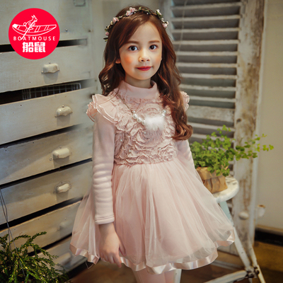 船鼠女童冬裙子儿童公主裙加厚 2016新款韩版