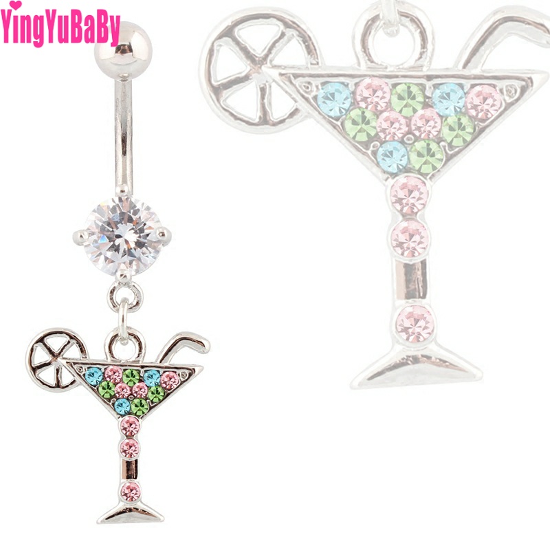 Wine Glass shape Anti allergy Medical Stainless Steel Coarse needle Goblet Navel Mixed color Navel ring Human puncturein the Accessories/Fashion Jewelry, Other Jewelry category - from Buy2taobao.com to provide professional Taobao agent buy service