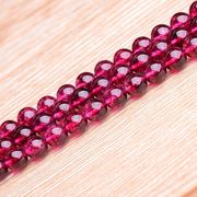 DIY天然水晶优化玫红石榴石半成品紫牙乌色散珠手链 手工饰品