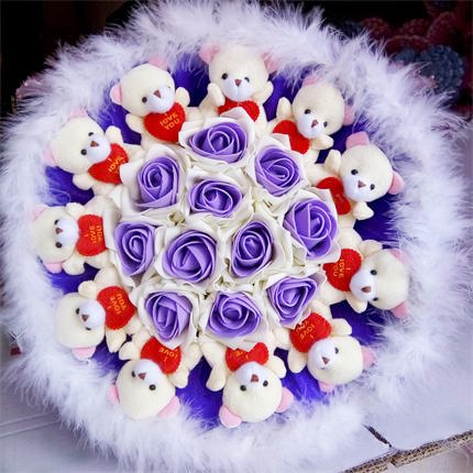 11 Flower doll Valentine's Day Cartoon Bouquet of flowers festival A birthday present gift Affection Unburdenin the Flower delivery/Flowers simulation/Plants gardening , Cartoon flower/Chocolate Flower (New) , Cartoon flower category - from Buy2taobao.com to provide professional Taobao agent buy service