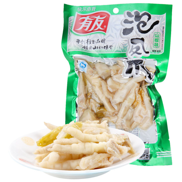 5袋包郵有友泡椒鳳爪180g重慶特産山椒雞爪泡鳳爪辣雞爪子小零食在類目 零食/堅果/特產, 牛肉乾/豬肉脯/滷味零食, 雞肉零食中 - 來自Buy2taobao.com提供專業的淘寶代購服務