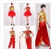 中国民族风男女舞蹈演出服 舞台表演服装现代舞蓬蓬纱短裙打鼓服