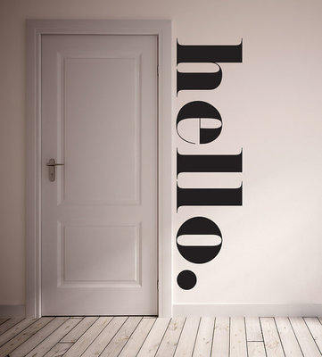 hello文字北欧ins美风格pvc儿童房个性英文门贴时尚装饰墙贴贴纸