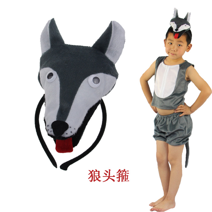Children's Day show Cartoon animal Wolf Head hoop 61 perform stage prop adult Headdress Hair hoopin the Play mode/Anime/Periphery/cos/Board games , Meet/Magic Supplies , Gathering tools/Decoration , Gathering decorative headband category - from Buy2taobao.com to provide professional Taobao agent buy service