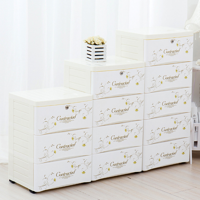 咖啡熊 抽屉式收纳柜塑料储物柜婴儿宝宝衣柜儿童整理柜五斗柜子