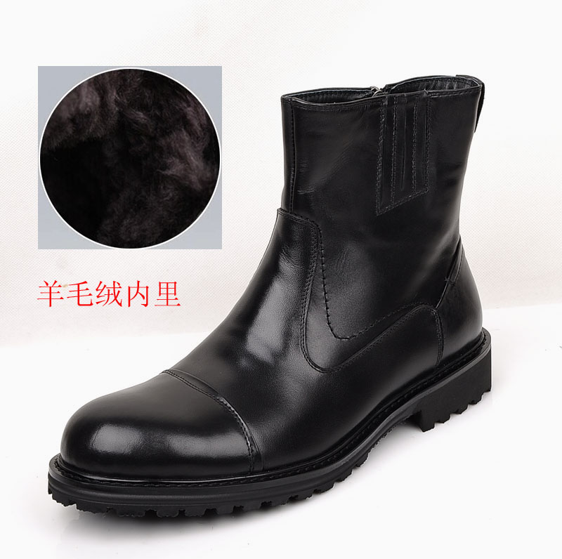 冬季新款羊毛軍靴男冬季皮靴馬丁靴棉鞋圓頭男靴男士棉靴牛皮短靴在類目 流行男鞋, 靴子中 - 來自Buy2taobao.com提供專業的淘寶代購服務