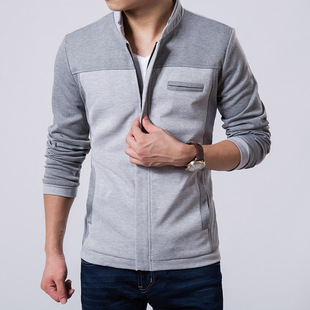 秋裝新款男士夾克韓版修身立領針織薄夾克衫外套男潮