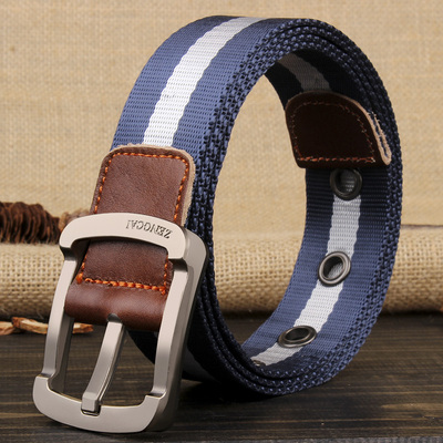增彩男士皮带韩版牛仔裤带青年腰带 针扣帆布腰带 男女款编织布带