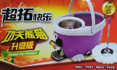 正品超拓好神拖四驱动快乐熊猫手压旋转拖把桶自动甩干神奇拖布桶在类目 家庭/个人清洁工具, 家务/地板清洁用具, 旋转拖把中 - 来自Buy2taobao.com提供专业的淘宝代购服务