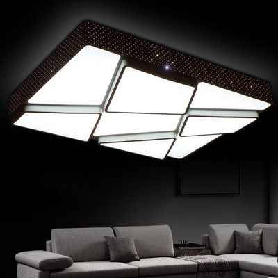 简约LED吸顶大气客厅灯具长方形大厅灯现代个性几何艺术卧室灯饰