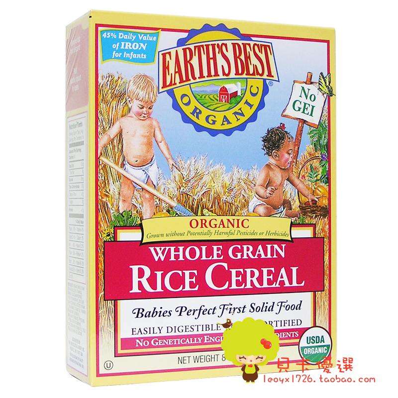 美国Earth's Best地球世界 好一1段高铁大米粉米糊 婴儿宝宝辅食在类目 奶粉/辅食/营养品/零食, 婴幼儿辅食, 米粉/米糊/汤粥中 - 来自Buy2taobao.com提供专业的淘宝代购服务