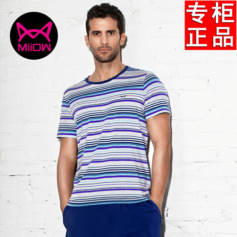 quality goods Cat People man Short sleeved shorts pajamas summer Cotton Modal T-shirts stripe leisure time Home service packagein the Lingerie/Men's underwear/Tracksuit , Pajamas/Home service package category - from Buy2taobao.com to provide professional Taobao agent buy service