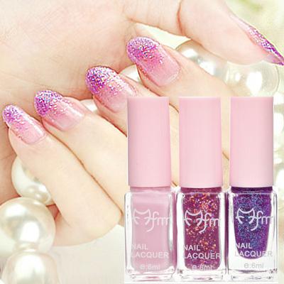 魔法美人彩色指甲油3瓶装 魔幻三色渐变指甲油 环保时尚美甲油