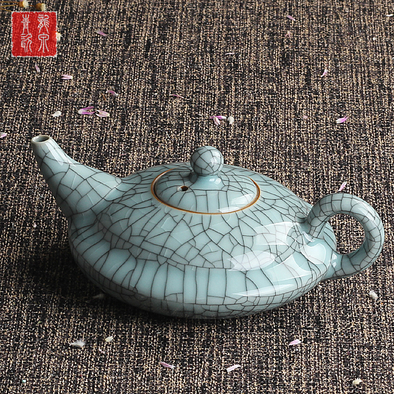 Longquan celadon Ge Watkins Clematis teapot ceramics Ice cracks Large Kung Fu Tea Teapot Single Potin the Tableware , Tea set , Teapot category - from Buy2taobao.com to provide professional Taobao agent buy service