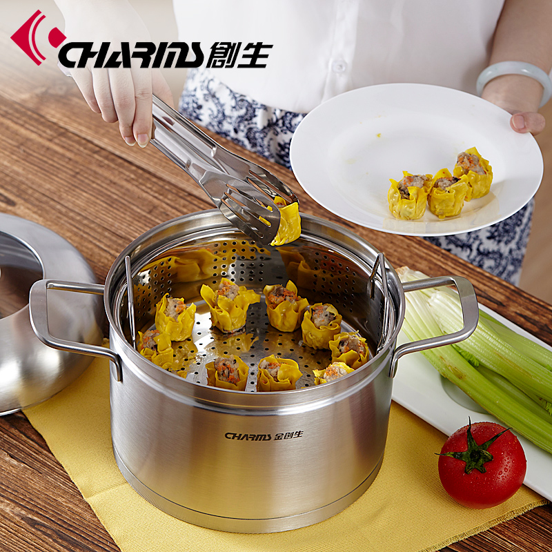 Creation steamer 304 Stainless steel three layers thickening double-deck Soup pot Germany household Electromagnetic furnace currency 22cmin the Kitchen/Cooking utensils , Cooking utensils , Cookware/Pot/Kettle , Steamer category - from Buy2taobao.com to provide professional Taobao agent buy service