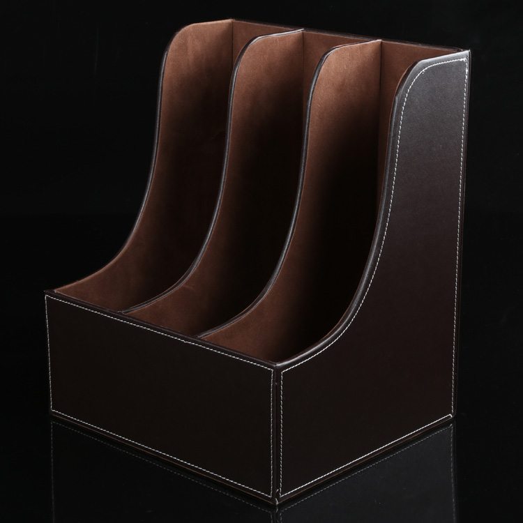 fashion Arc File rack Triplet Leatherwear desktop File box Business office Supplies data Storage Black coffee colorin the Electronic Dictionary/Electronic paper book/Stationery , Shelves/Display items , File Block/Document holder/File box category - from Buy2taobao.com to provide professional Taobao agent buy service