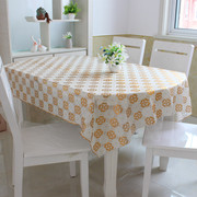 pvc精美欧式防水椭圆形长方形桌布烫金防烫防油免洗环保茶几桌布
