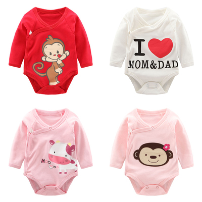 婴儿连体衣春秋装秋冬新生儿衣服男女宝宝长袖包屁衣纯棉三角哈衣