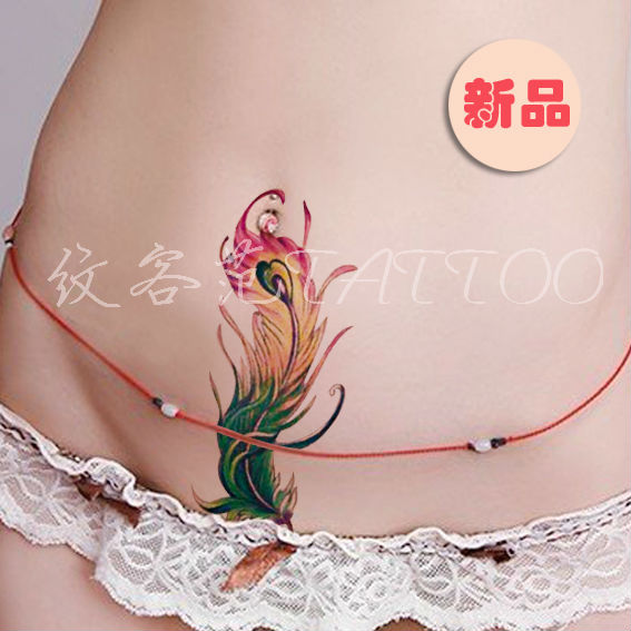 纹客范彩色个性羽毛纹身贴防水女手术遮疤痕贴竖刀剖腹产刺青贴纸|msdalam kategori Alat solek/minyak wangi/kecantikan, lukisan badan - dari Buy2taobao.com untuk memberikan perkhidmatan ejen Taobao profesional membeli