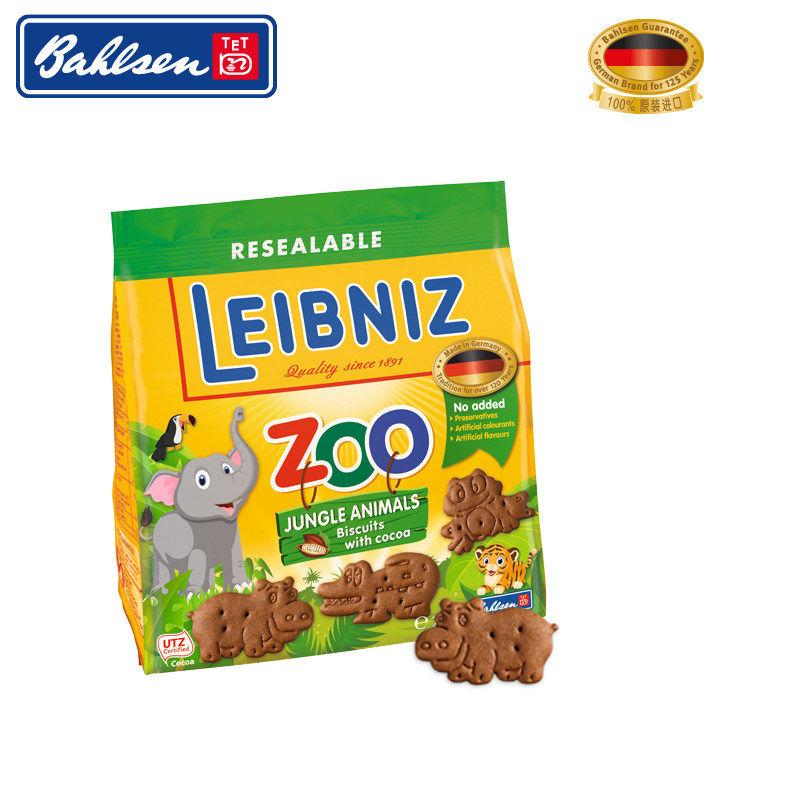 【天猫超市】德国进口Bahlsen/百乐顺莱布尼兹丛林动物型饼干100g
